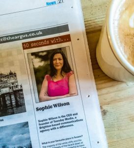 Sophie Wilson Tuesday Media Newspaper Article